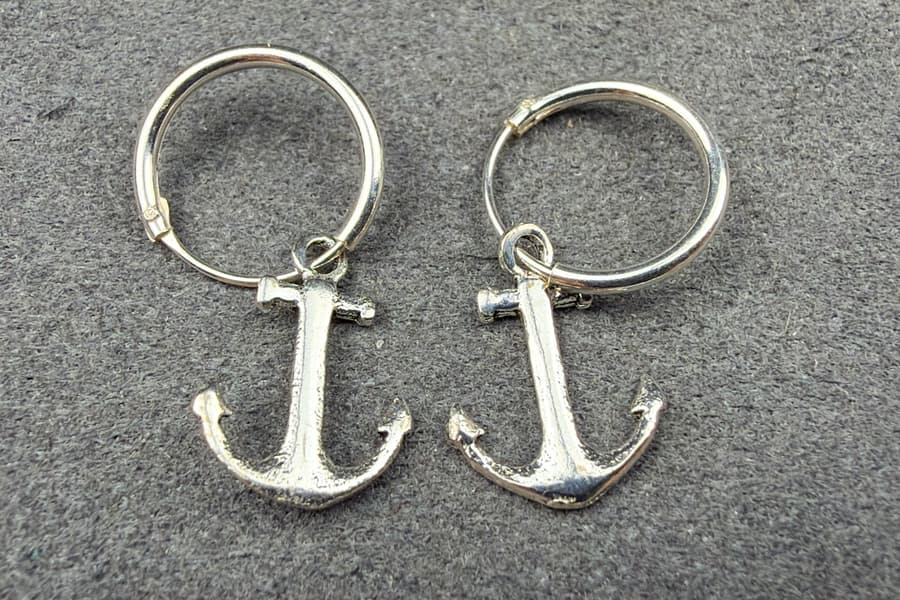 Silber Creolen \Anker\